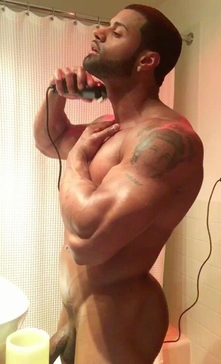 dhani cell add Naked Black Muscle Men photo